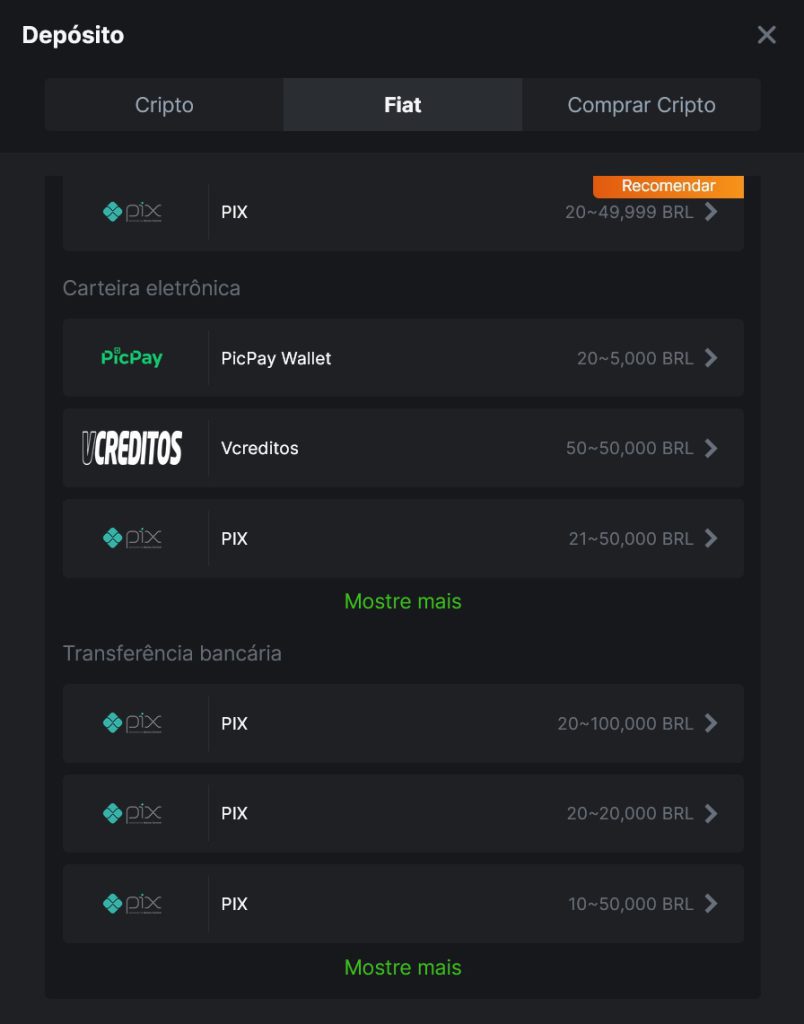 Depósitos no Cassino BC Game no Brasil